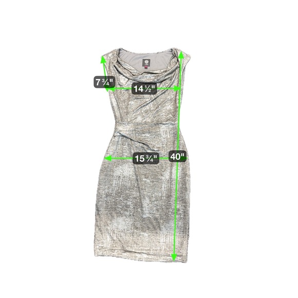 Vince Camuto Metallic Gray Midi Dress - Picture 7 of 7
